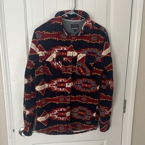 Free Nature fleece western Aztec Patterned Shirt Jacket shacket boho